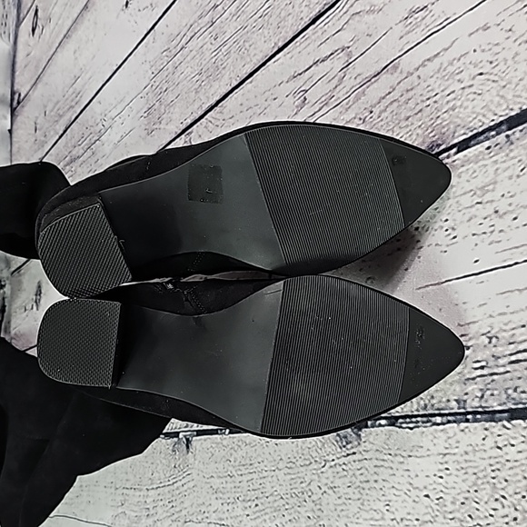 NWB Wild Pair Bravy Microsuede Over The Knee Boots Black size 6 - Picture 5 of 9